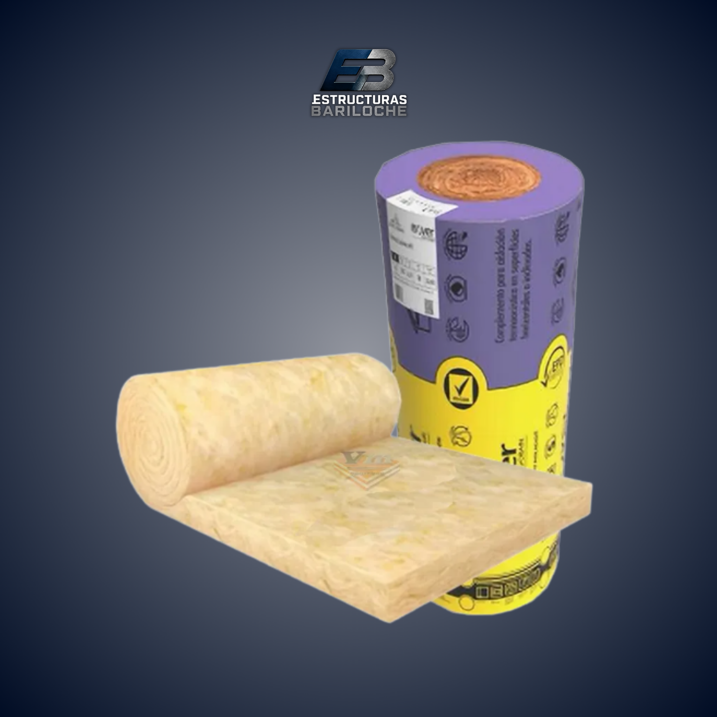 Rollo Aislante Lana de Vidrio Pura 50 mm x 20 m²