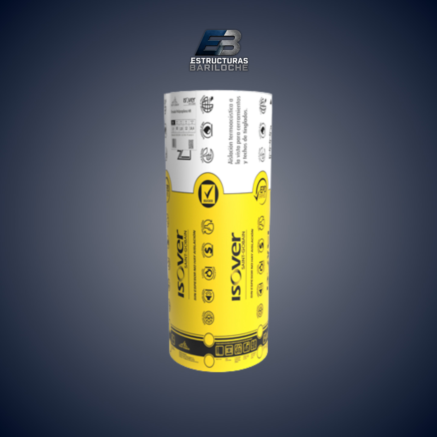 Rollo Aislante Polipropileno Blanco con Lana de Vidrio 50 mm x 19,2 m